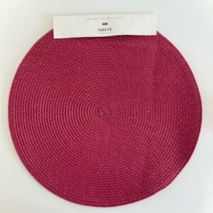 Zara Home Round Braided Placemats 15"  Res Metallic New Set Of 2 NWT